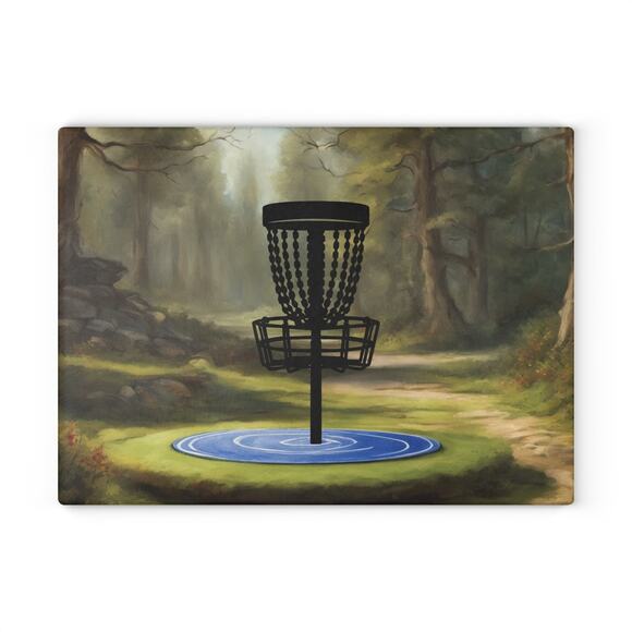 Disc Golf Tranquility Glass Cutting Board Discgolfer Kitchen Cooking Gift - Picture 5 of 8